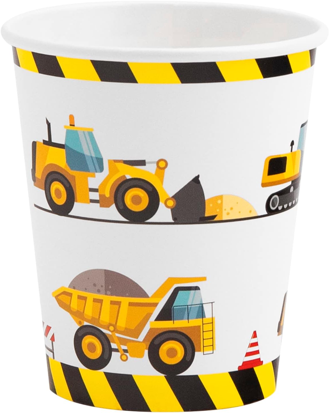 10 Unidades – Vaso Cartón de 270 cc Vajilla infantil con tematica de Construcción – Decoración fiesta Construcción, decoración mesa Construcción, decoración Construcción. (Vaso 270 cc