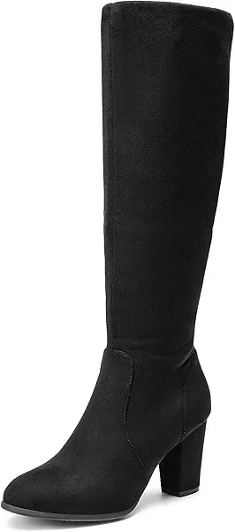 DREAM PAIRS Women's Chunky Heel Knee High Boots
