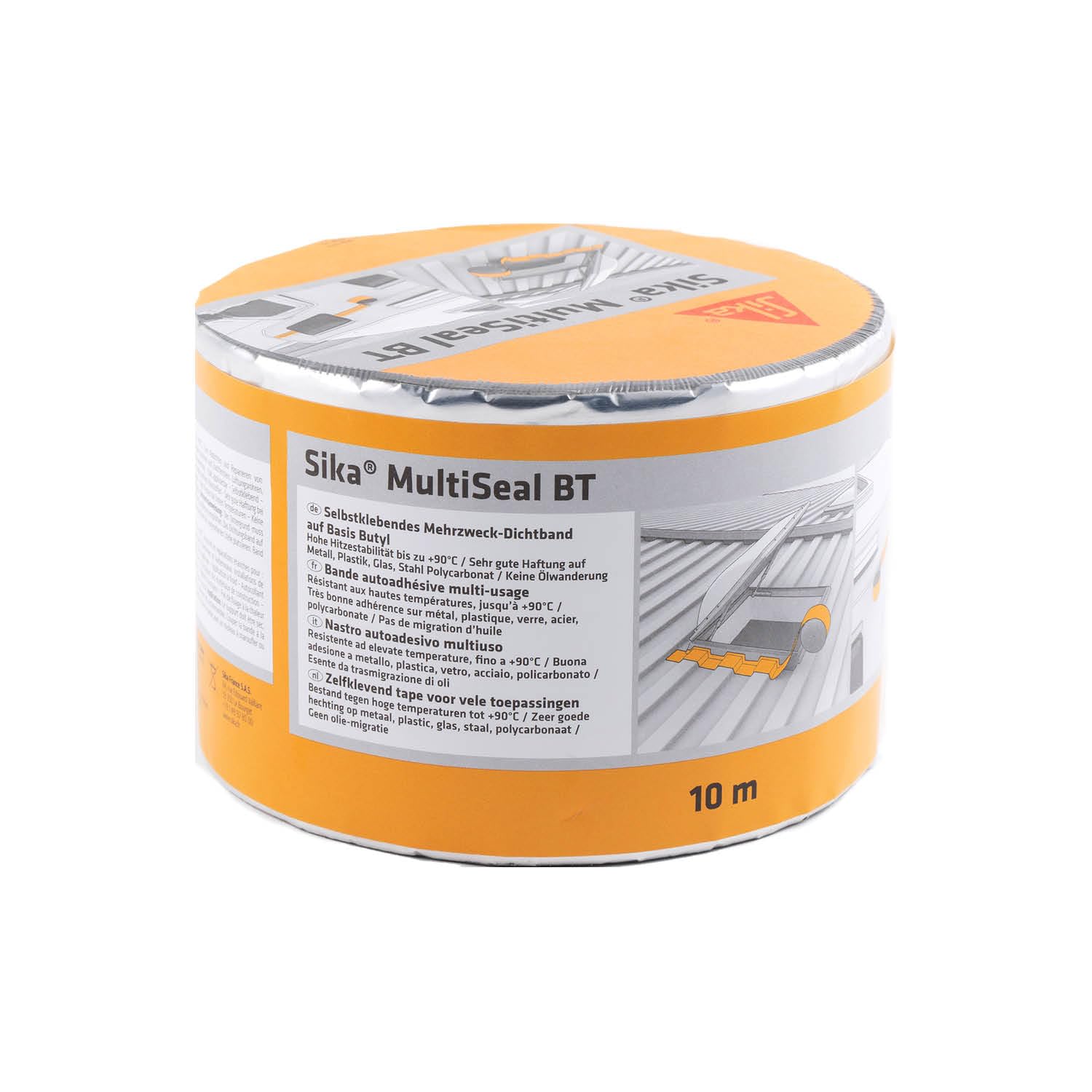 Sika - SikaMultiSeal BT, Alluminio - Nastro sigillante butilico - Rivestito con un foglio di alluminio - Impermeabile - Rotoli da 10m x 100mm