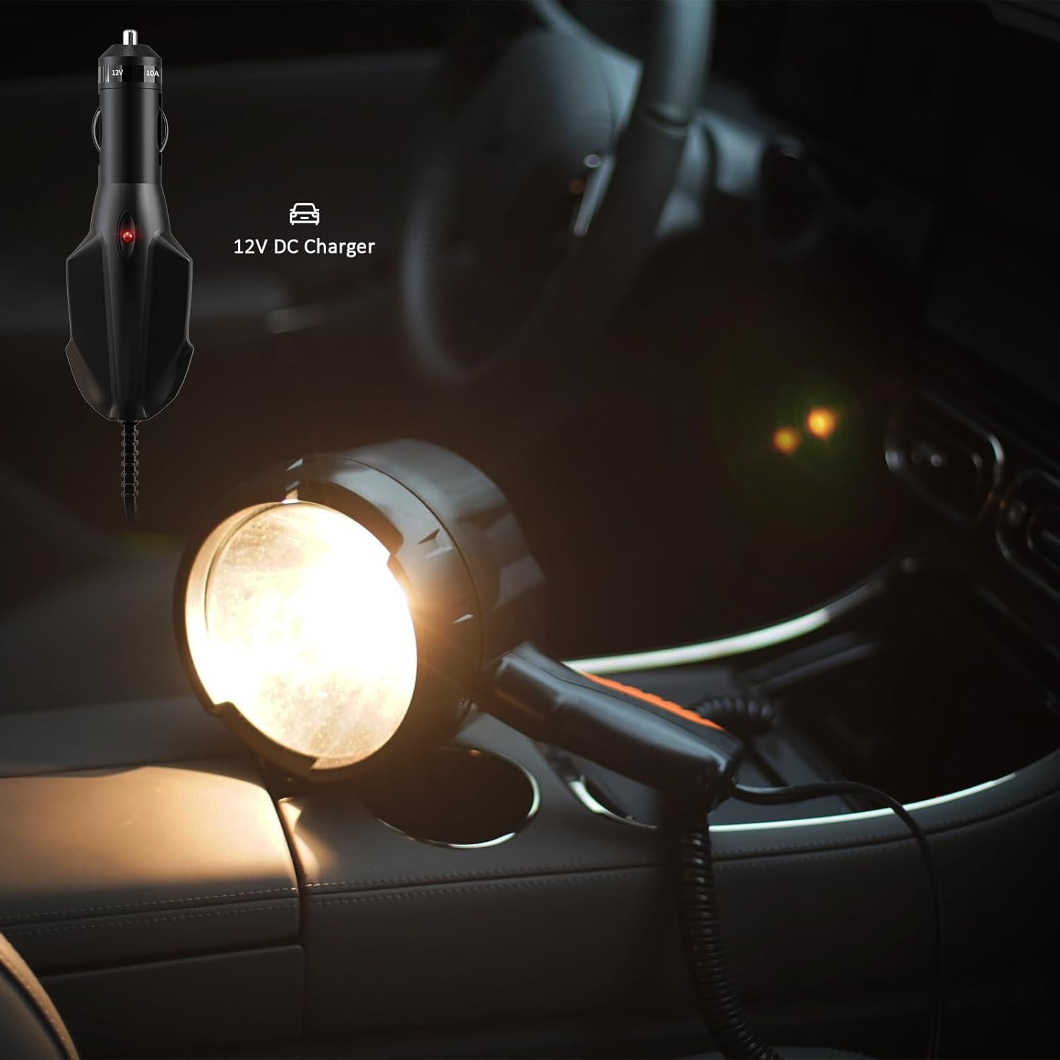 Handheld Spotlight up to 1500 Lumens 12V Plug Spot Light LED for Boat Camping Flashlight Hunting Spotlight Car Spotlight Marine Flashlight