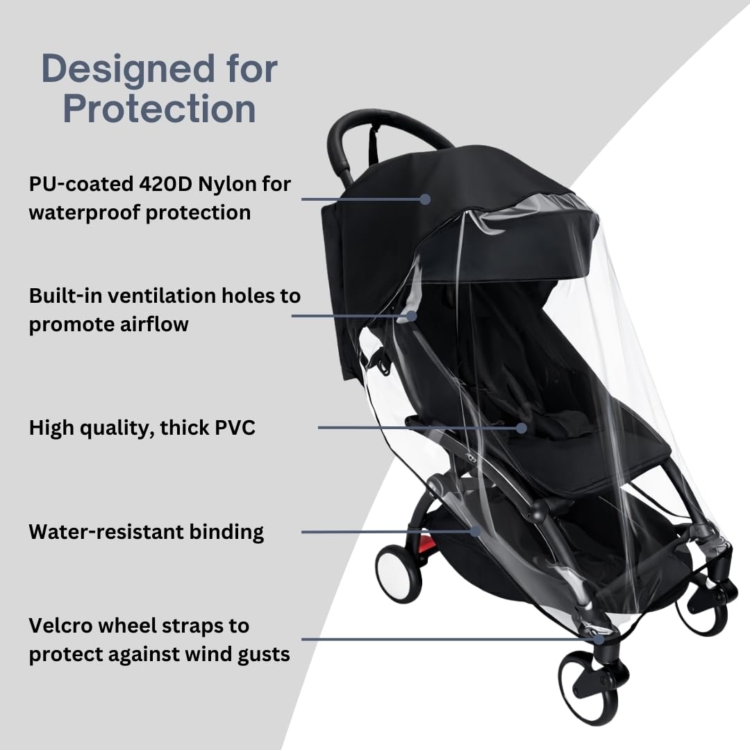 Rain Cover for Stokke YOYO 3, Babyzen YOYO 2, YOYO +, and YOYO (Stroller Not Included)