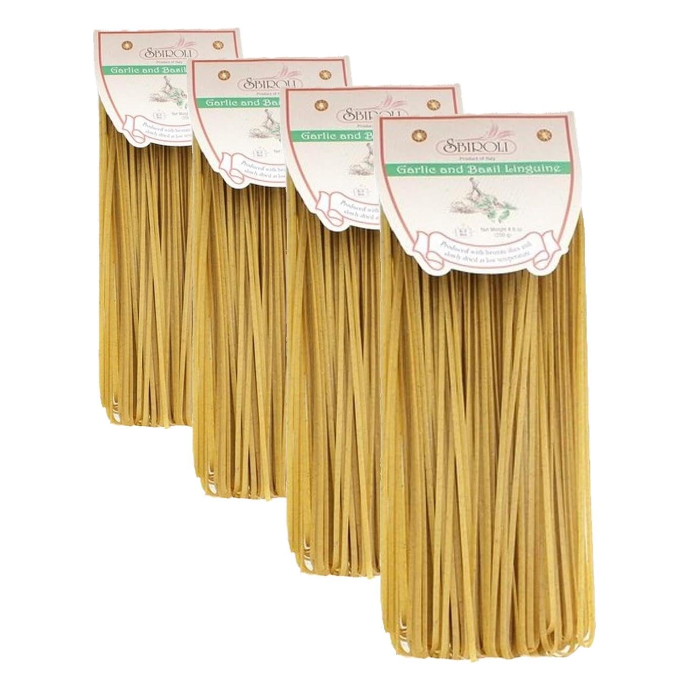 SBIROLI Linguine Garlic and Basil Flavor, 8.8 Ounce (Pack of 4)