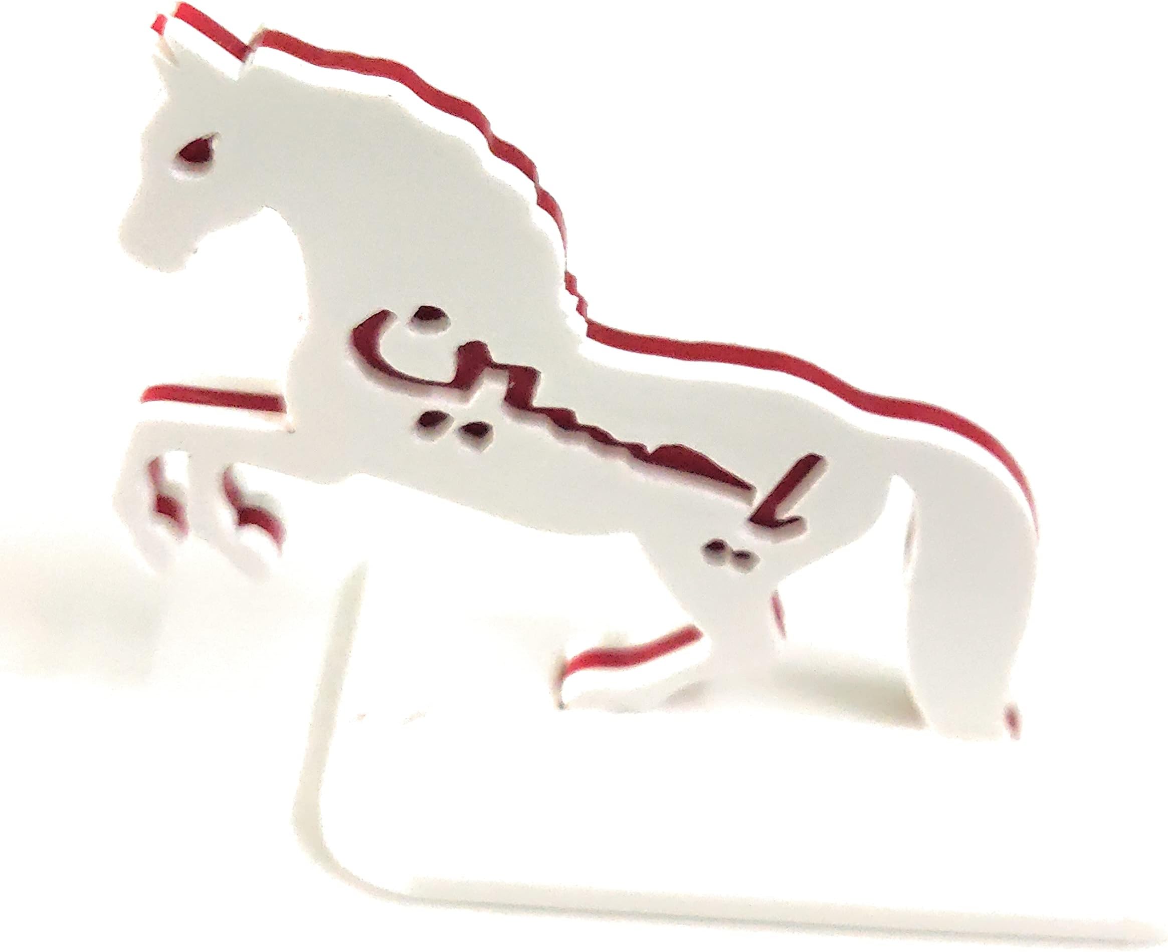 90 Degree Ya Hussain | Ya Ali Figurines Showpiece Decorative Article for Desk Table, Galloping Horse (Acrylic Galloping Horse)