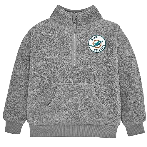 Gerber NFL Baby & Toddler 1/4 Zip Sherpa Pull-Over, Miami Dolphins, 12 Months Team Color
