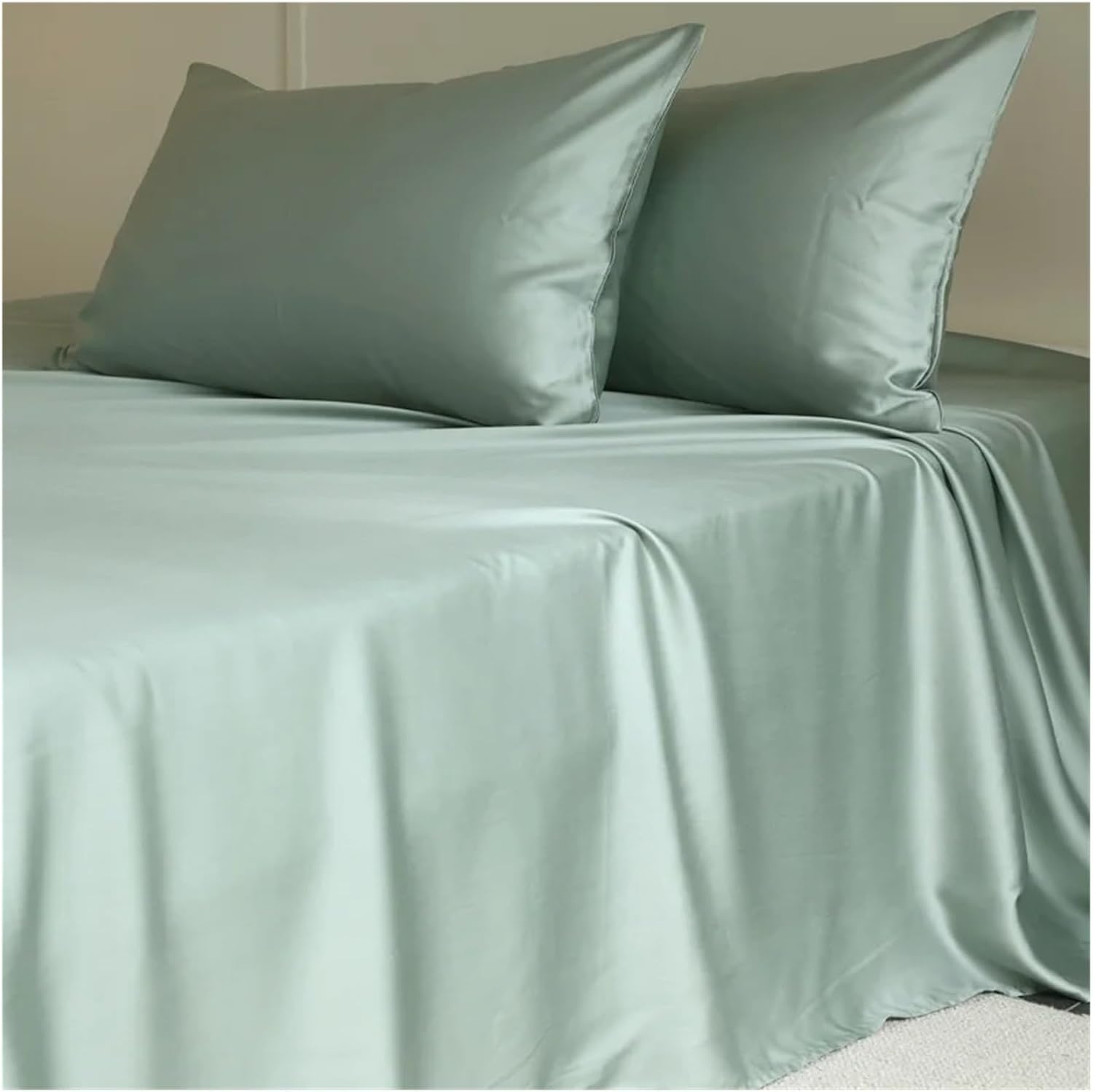 1PC Mulberry Silk Flat Sheet Bed Sheets Top Sheet Single Double Couple Bed Linen Soft Bedspreads(Grey,120x230cm 1PC)
