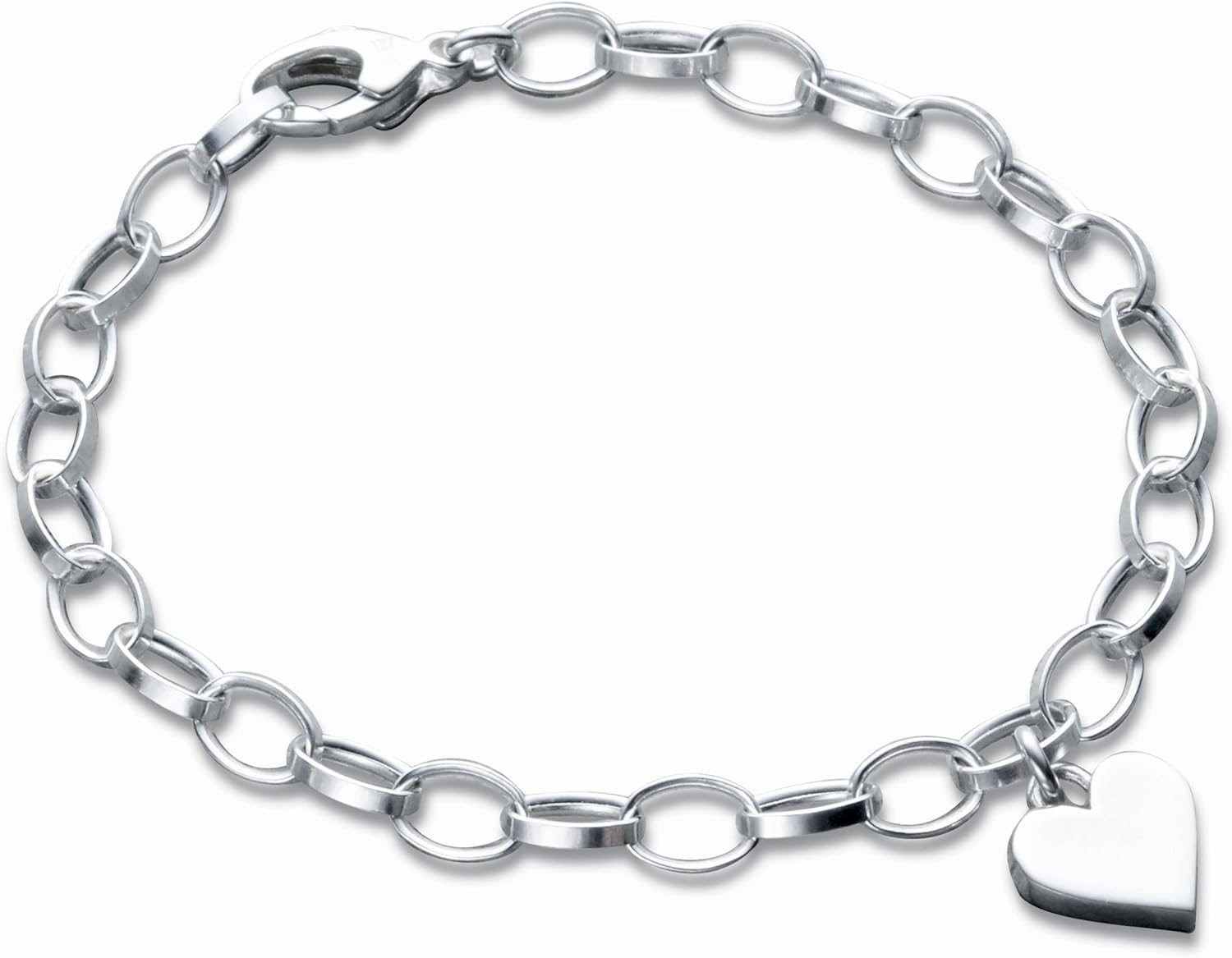 Heart Charm Bracelet in Sterling Silver