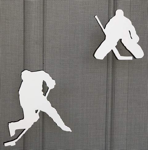 DCentral Hockey Players Screen Magnet Décor, Multipurpose, Double-Sided, Helps to Stop Walking into Screens, Covers Small tears in Not for roll-up Size Varies Between 6" and 5"