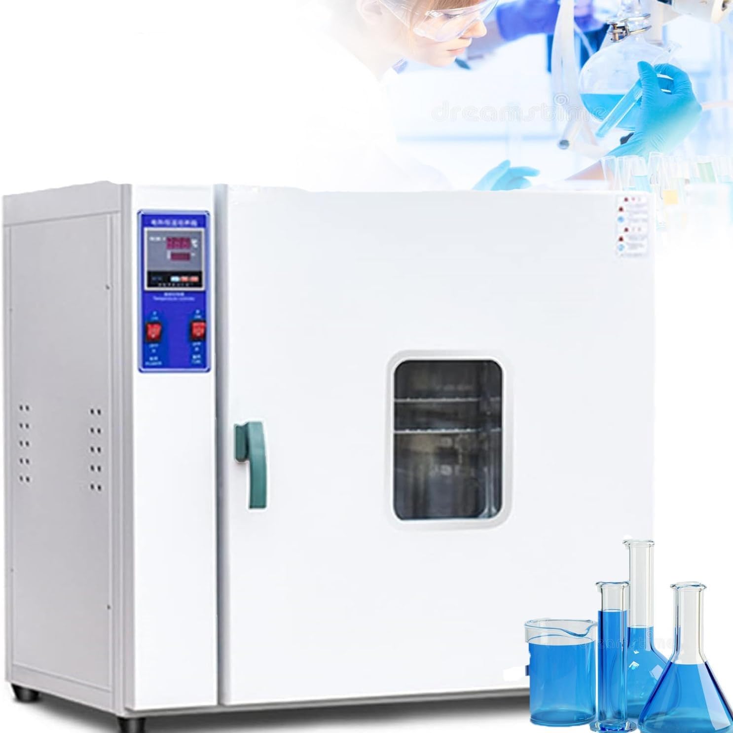 Digital Forced Air Convection Drying Oven, Constant Temperature Electrothermal Blast, Adjustable Fan Speed, Lab Thermostatic Incubator Oven