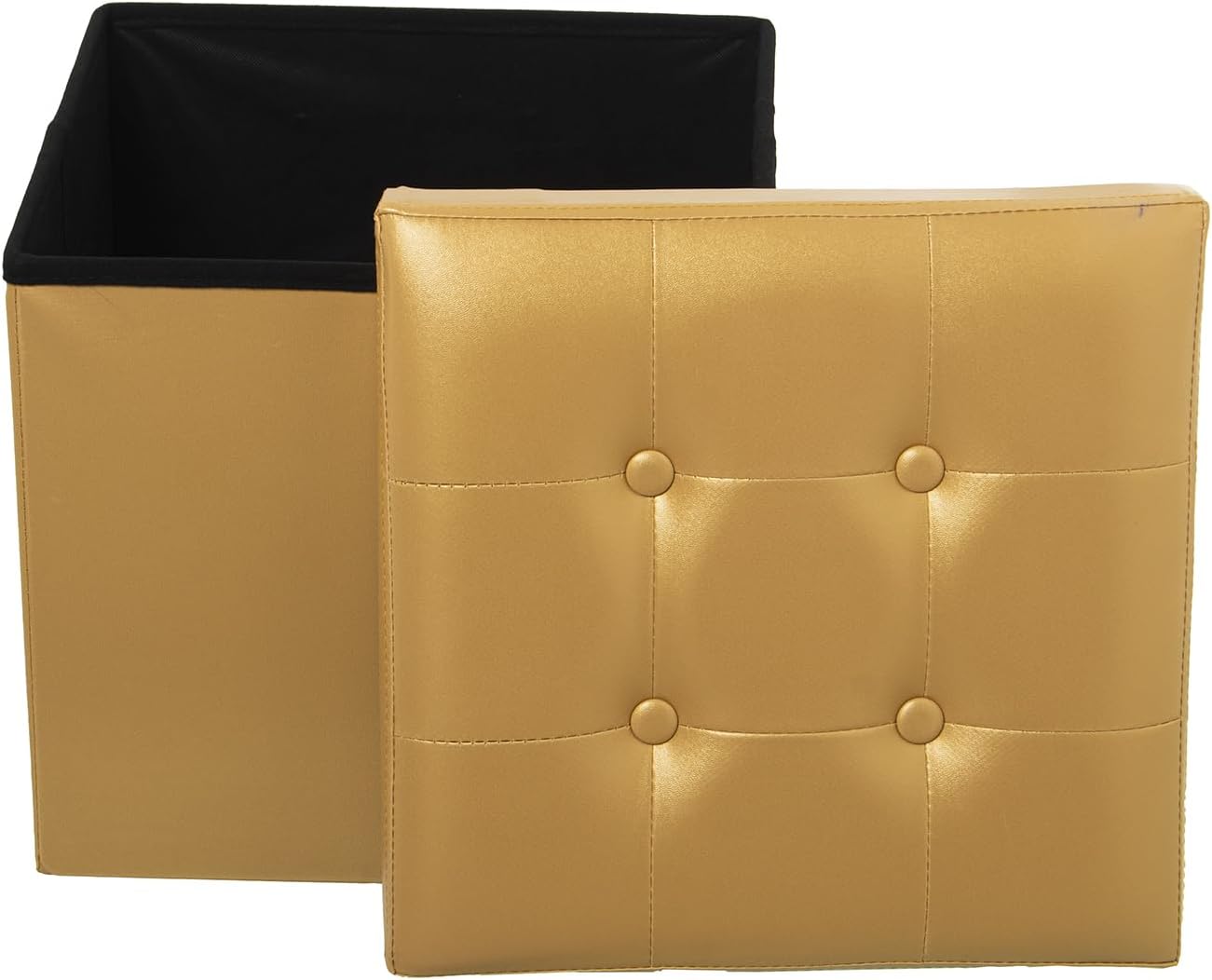 Puffable Polyester Dorado Almacenaje_38 x 38 x 38 cm