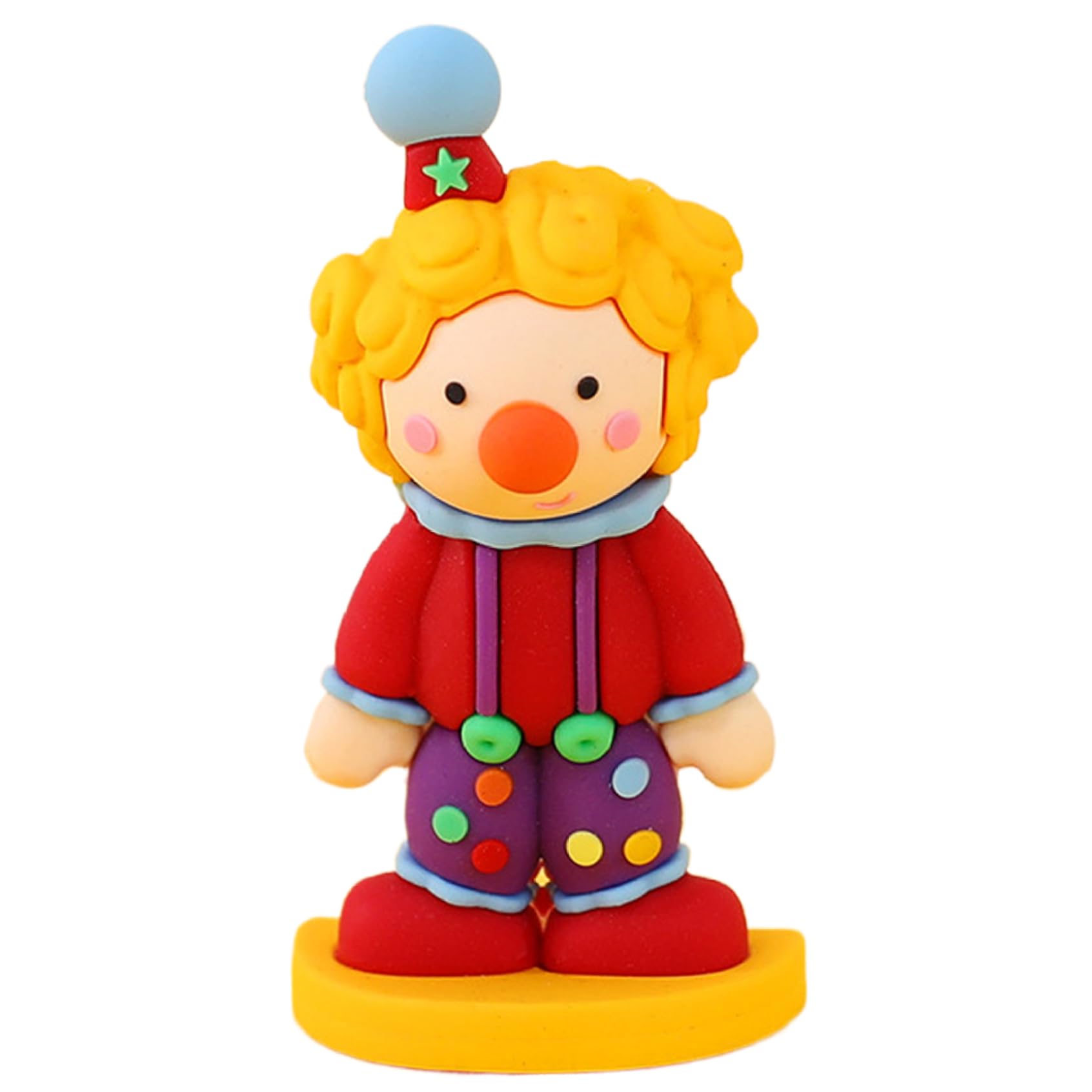Hintyne Clown Ornament Clown Figurines, Miniature Colourful Circus Decor, Carnival Cake Topper Ornament, Reusable Art the Figure Style 2
