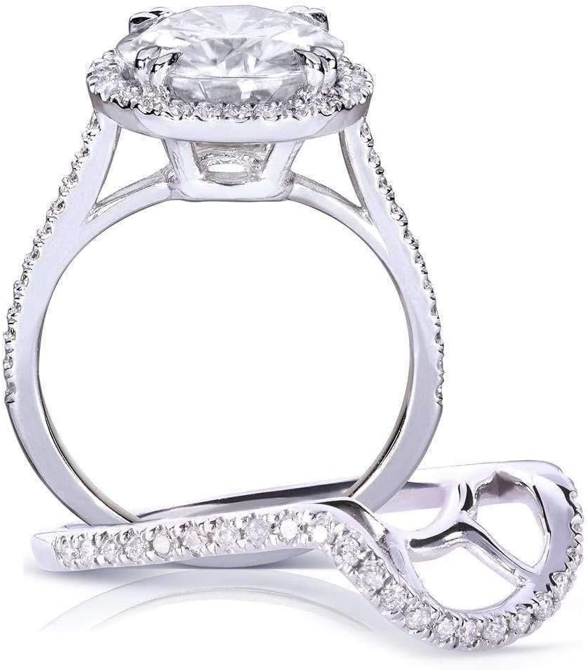 Kobelli Round-Cut Moissanite Bridal Set 3 1/2 CTW 14k White Gold