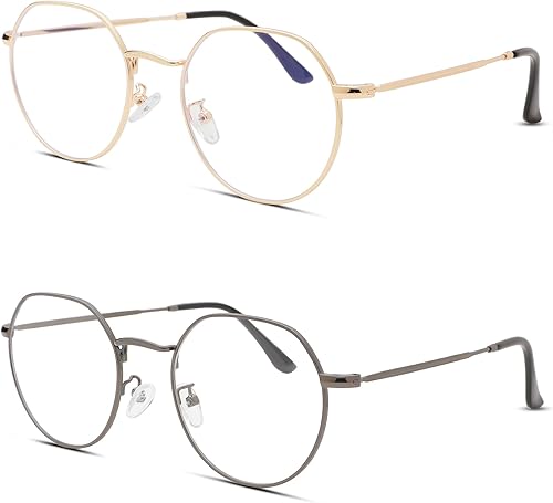 Pro Acme Gafas redondas de moda Metal Clear Lens Frame Vintage Unisex Gafas 53MM