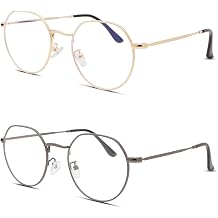 Pro Acme Fashion Round Glasses Metal Clear Lens Frame Vintage Unisex Eyeglasses 53MM