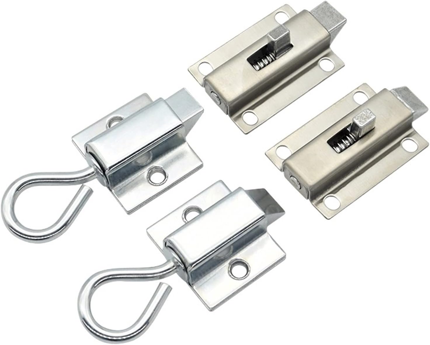 Door Bolt Latch Zinc Alloy Security Automatic Window Gate Spring Bounce Lock Hardware 1Pcs(Xk1003-2T)
