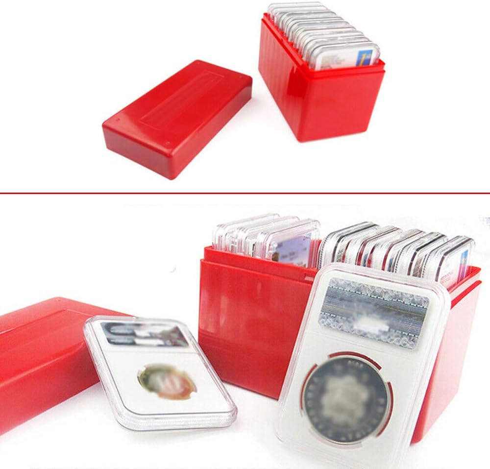 Acxico 1Pcs 10 Coin Slabs Capacity Holder Slab Storage Box Case Fit for PCGS NGC PCCB PMG : Office Products