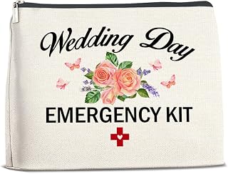 Bride Bridesmaid Gift Zipper Makeup Bag Wedding Day Emergency Kit Cosmetic Bag Bridal Gift for Her Wedding Day