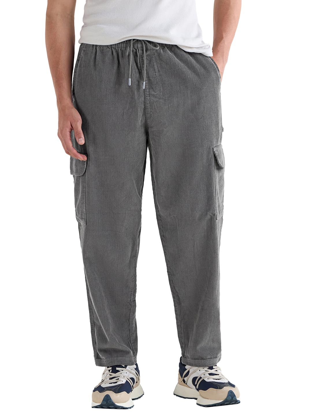 BewakoofMen's Cotton Solid Oversized Fit Pant-image-13