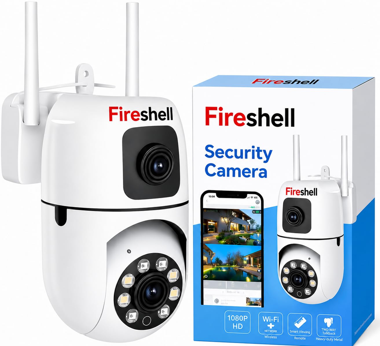 Fireshell 8MP (4+4MP) Dual Lens WiFi PTZ CCTV Camera | 360° View | Color Night Vision | Motion Alerts | Two-Way Audio | Outdoor Wireless Cam | V380 Pro Support-picture-14