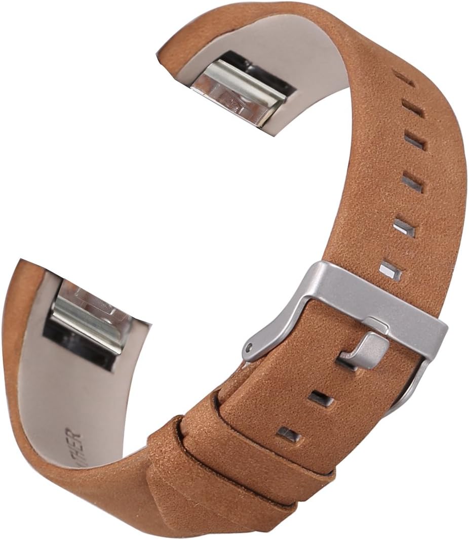 bayite Leather Bands Compatible with Fitbit Charge 2, Replacement Accessories Straps Women Men