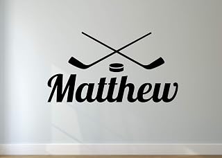 Personalized Hockey Stick Decal - Choose your NAME Custom Player Vinyl Decal Sticker Decor Kids Bedroom