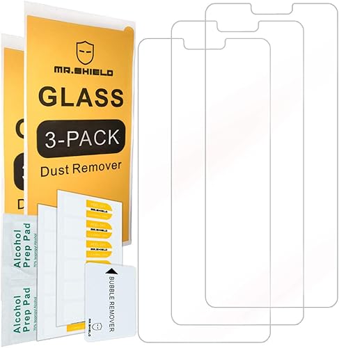 Miniatura 2 de Mr.Shield Paquete de 3 Protector de pantalla diseñado para LG G8 ThinQ vidrio templado vidrio japonés con dureza 9H con reemplazo de por vida