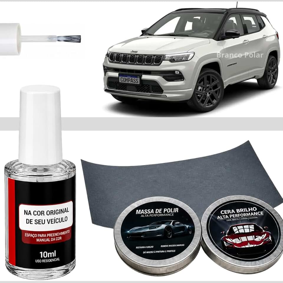 Caneta Tira Risco Automotivo Kit Reparo Pintura - Branco Polar - Tinta Automotiva