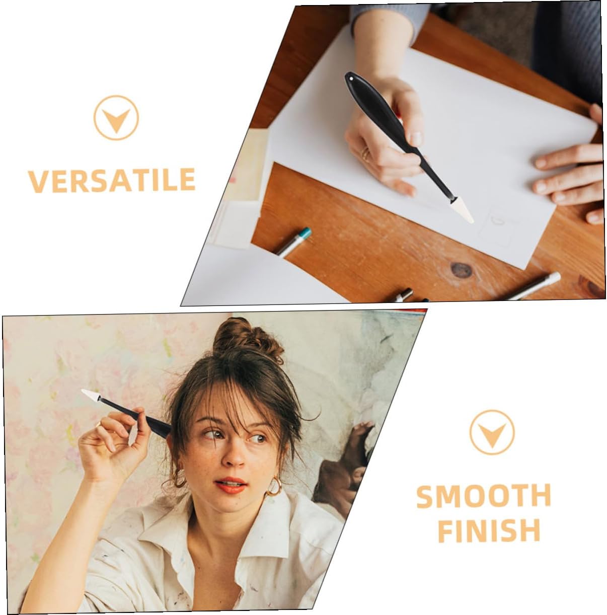 VILLFUL Sketch Eraser Pen Set Drawing Erase Tools Sketching Sponge Heads Blending Stumps for Art