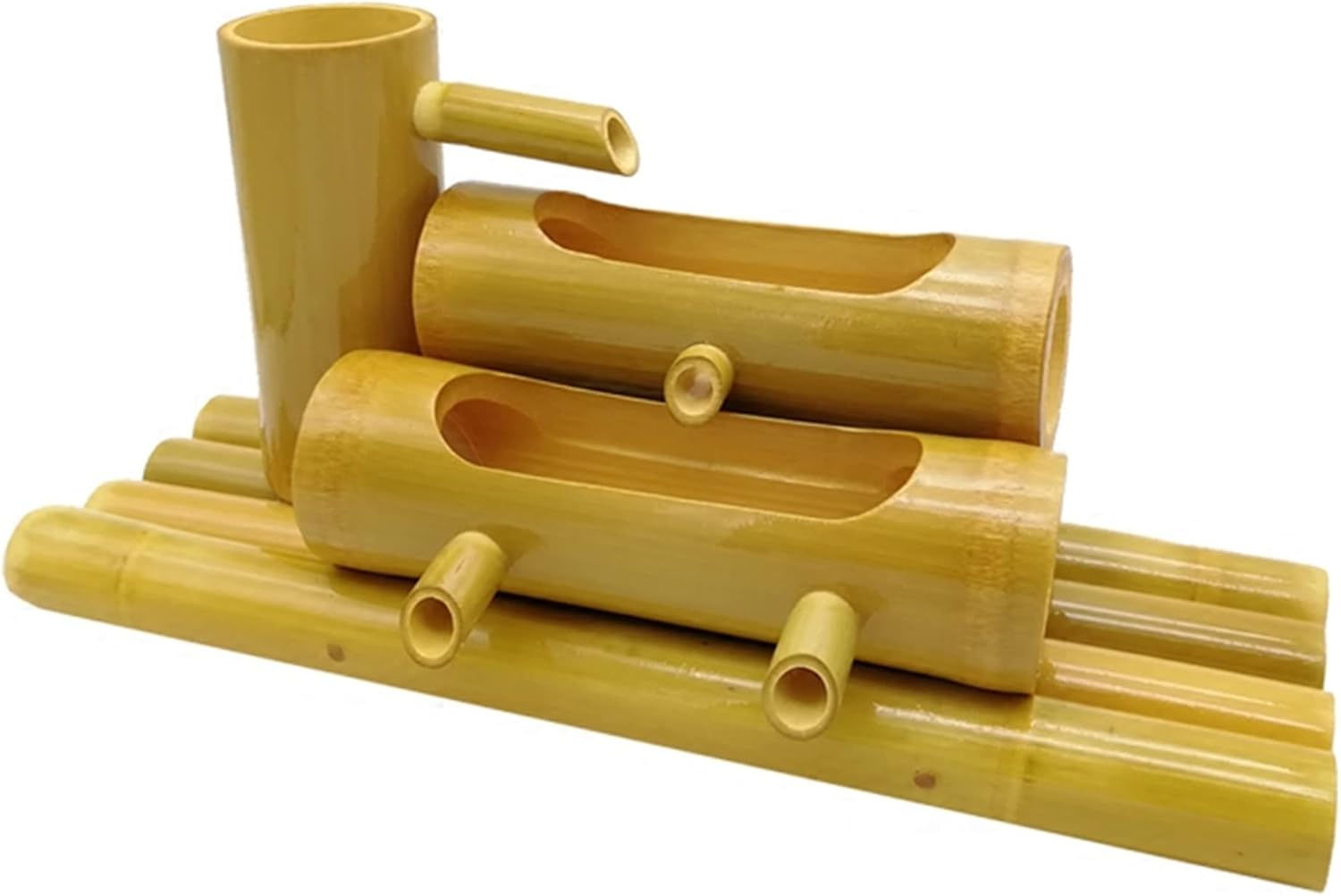 Bamboo Water Fountain with Pump, Garden Water Features Decor Kit, Feng Shui Zen Fountains, for Patio Garden Pond Fish Tanks,40cm,Creativity,80cm