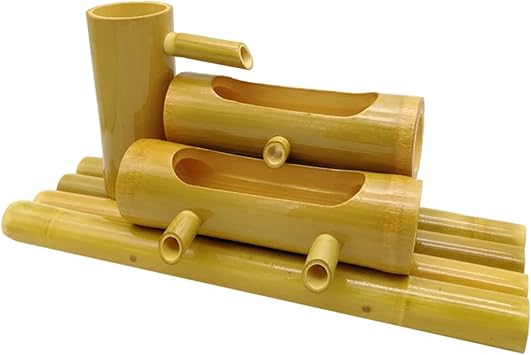 Bamboo Water Fountain with Pump, Garden Water Features Decor Kit, Lucky Zen Fountains, for Patio Garden Pond Fish Tanks,40cm,Creativity,50cm 30cm