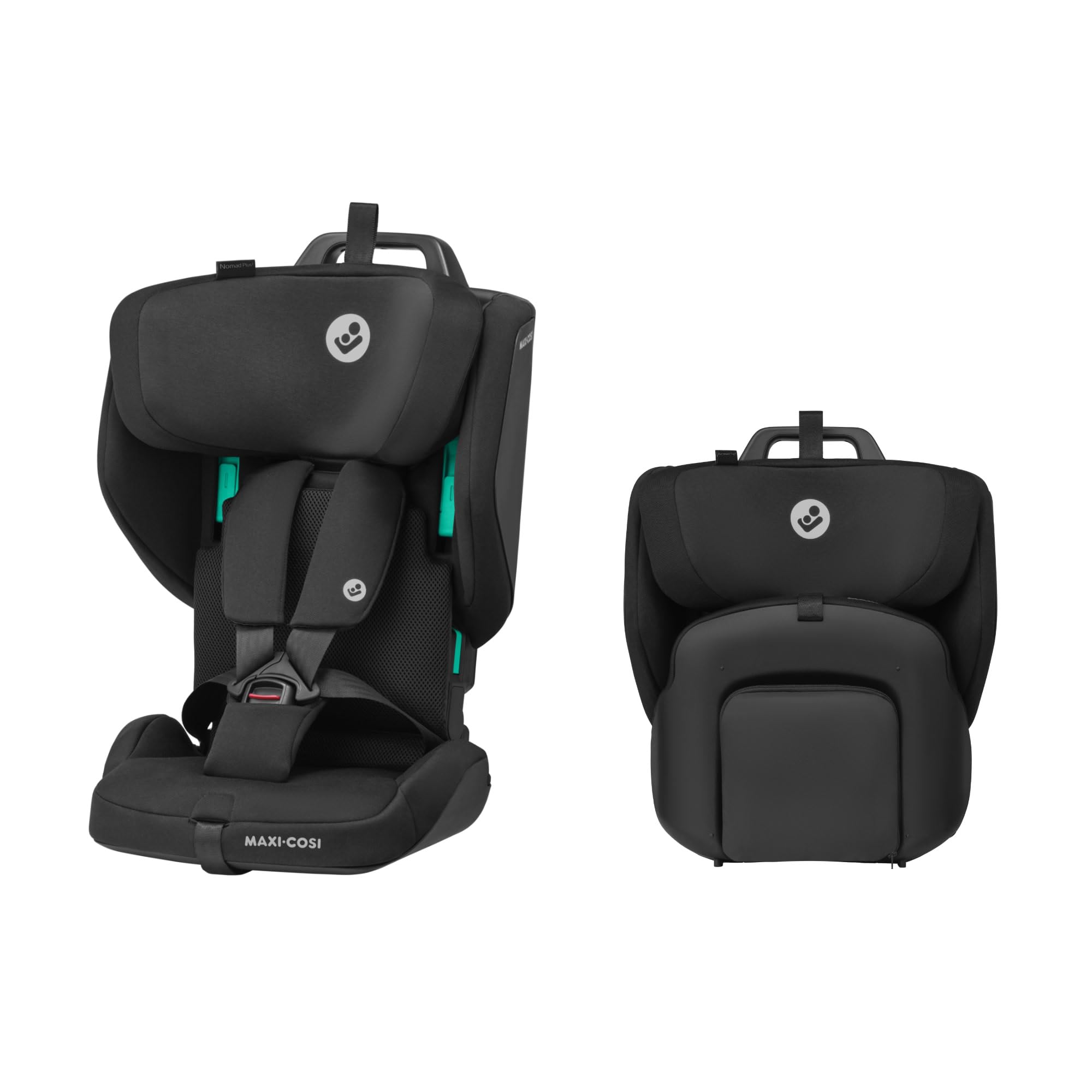 Maxi-Cosi Nomad Plus2, Klappbarer Kindersitz, 76-105 cm, Authentic Black | 15 Monate - 4 Jahre, Tragbarer Reiseautositz, Superkompakt & Leicht, Seitenaufprallschutz, Reisetasche Inklusive