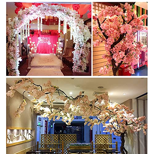 Klgeri Big Artificial Flowers Cherry Blossom Trees Wedding Silk Flowers Fake Branches Store Gardens Large Background Walls Floor-To-Ceiling Flowers Decoration Fake Green Plants (Pink Cherry Tree) #TOP6