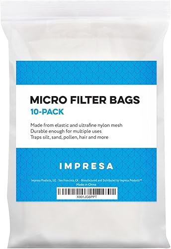 Miniatura 6 de Impresa Bolsas de malla fina para aspiradora de piscina, paquete de 10 bolsas de microfiltro de nailon, malla ultrafina para arena y limo,