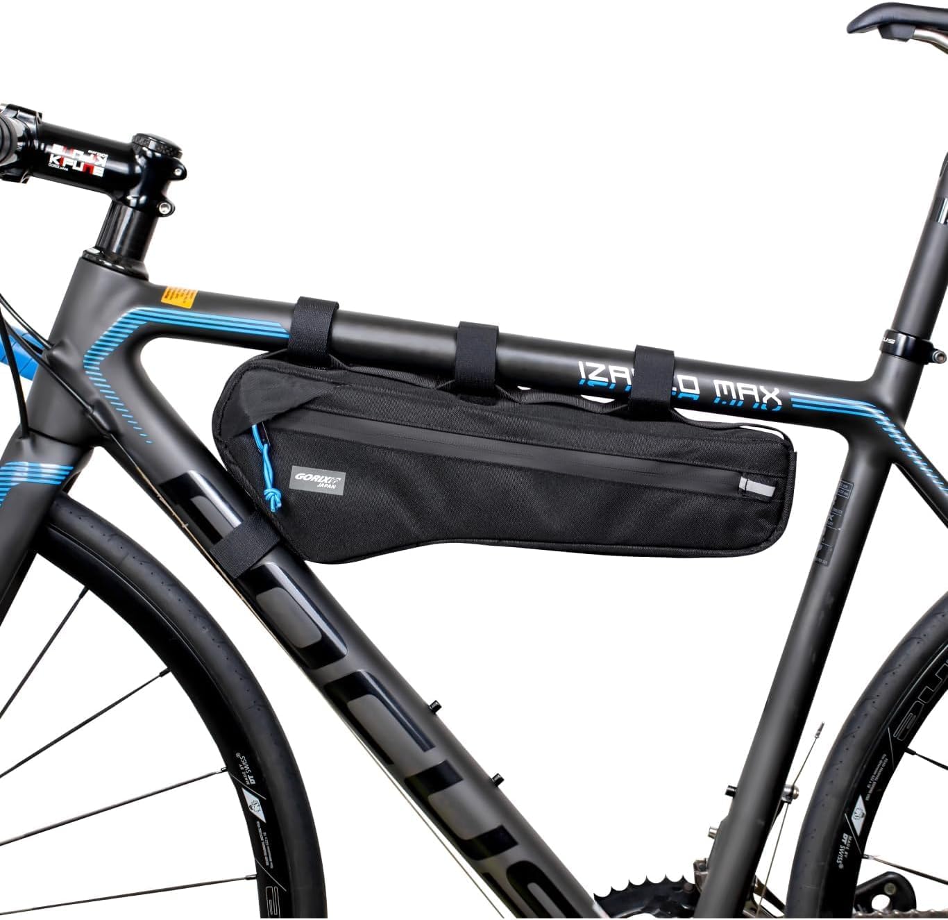 GORIX Bike Frame Bag Top Tube Bag Triangle Waterproof (Don'tt interfere with bottle cage) Cycling Road Bicycle (G.NOJAMA), Black