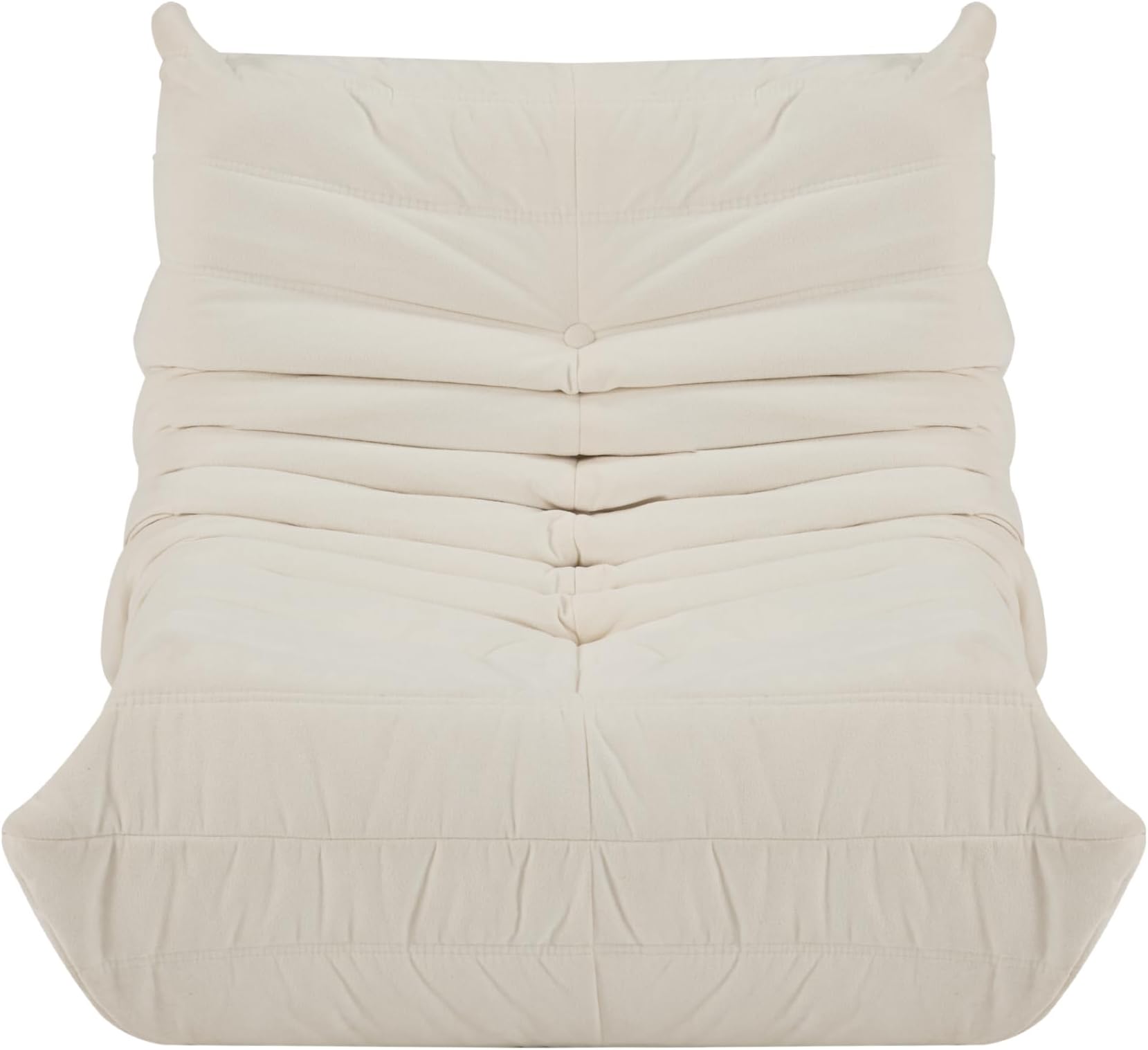 Snow Velvet Casual Lazy Sofa Chair, Memory Foam Floor Lounger, No Assembly Required, 39.37 x 35.4 x 28.35 inches, Cream White