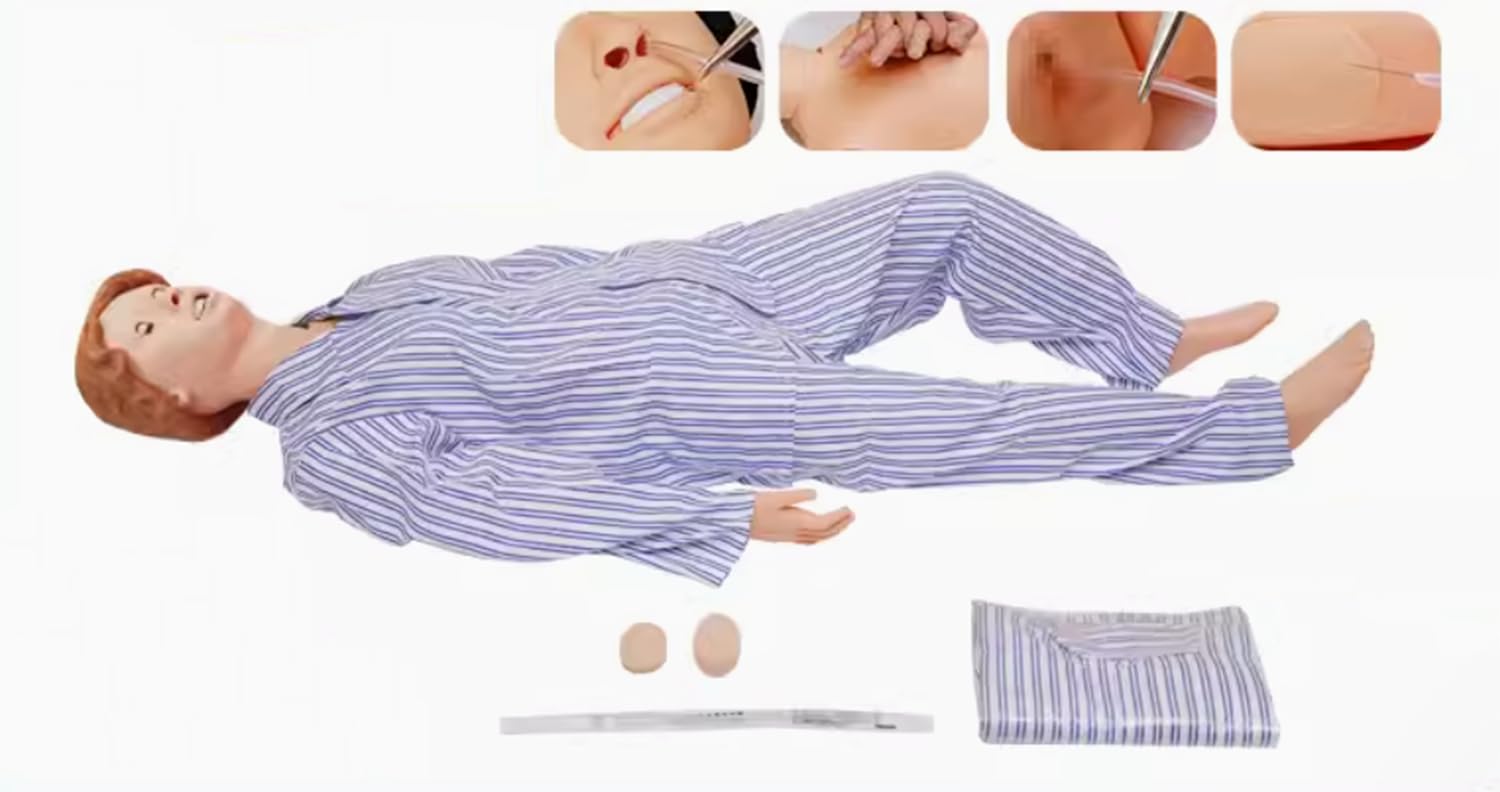 Patient Nursing Skills Training Manikin Training CPR Simulator Basic Dummy Life Size Full Body Mannequin Anatomical Human Model for Students Nursing Education Teaching Medical Training Skills (Female)