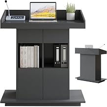 Lecture Stand, Lecture Stand, Wooden Stand, with Drawers, Storage Shelf, Easy Assembly, Standing Desk, Podium, Ceremony Desk, Moderator/Podium/Ceremony Desk, Moderator/Award Table, Side Desk,