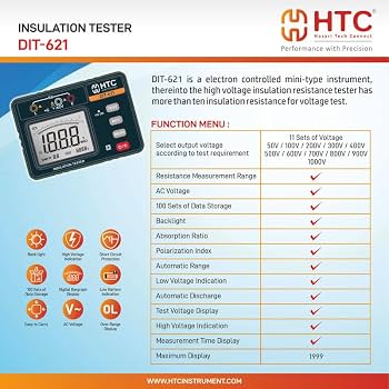 DIT-621, HTC HAZARI TECH CONNECT Digital Insulation Tester, 11
