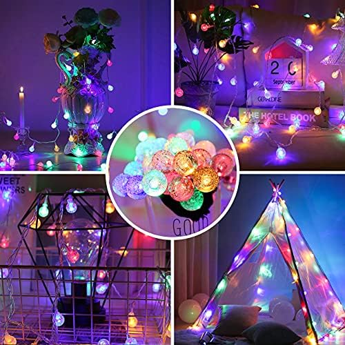 Amazon.com: Guirnalda de luces de globo con luces de hadas con pilas de  29.5 pies y 60 LED con mando a distancia, impermeable para interior y  exterior, luces colgantes para el hogar