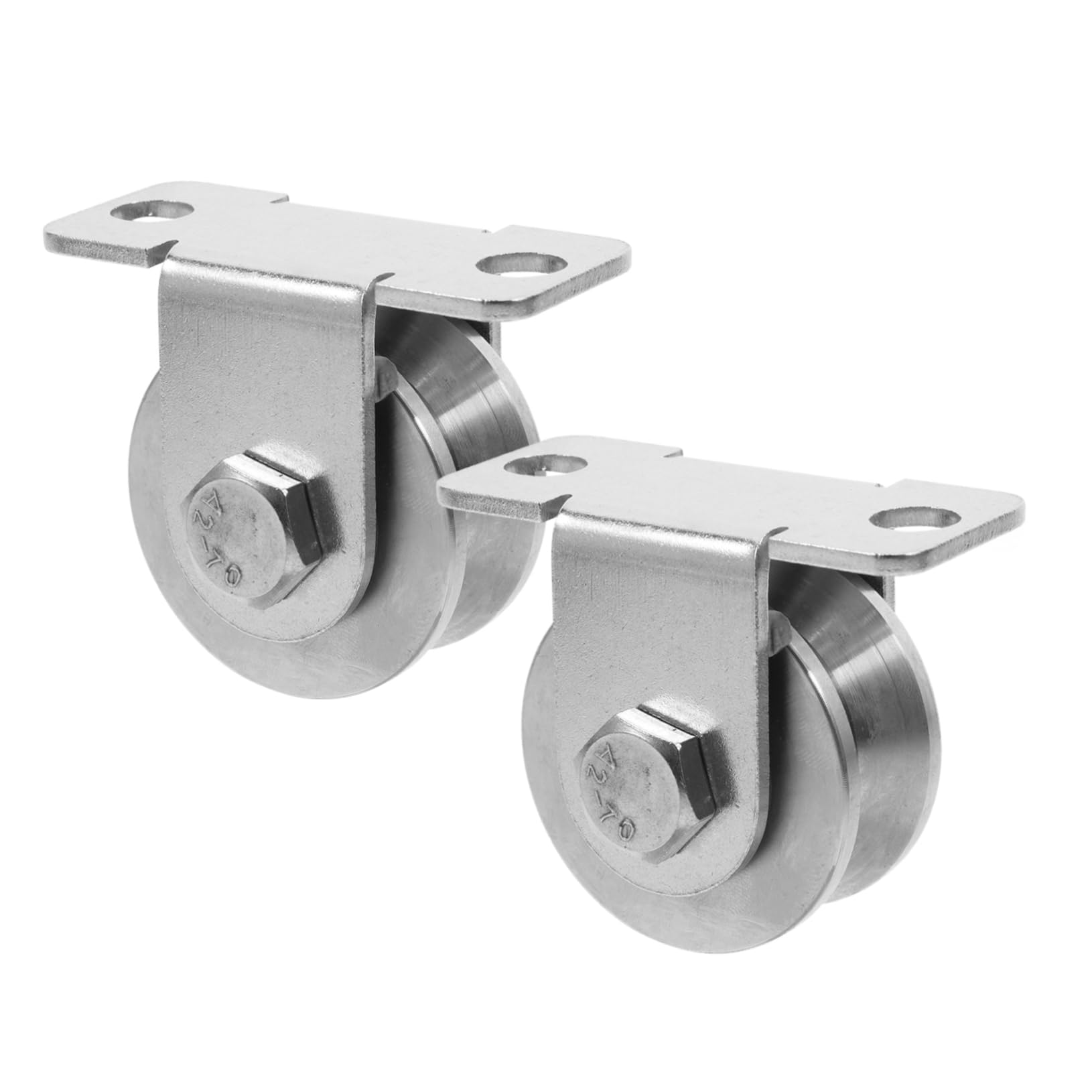 PRETYZOOM 2 Pezzi Pulegge per Cavi Parete con Cuscinetti Interni in Acciaio Inossidabile Argento Pulegge a V per Porte Scorrevoli Facile da Installare