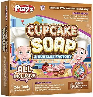 Playz Cupcake Soap & Bubbles DIY Science Kit - Fun STEM Gift