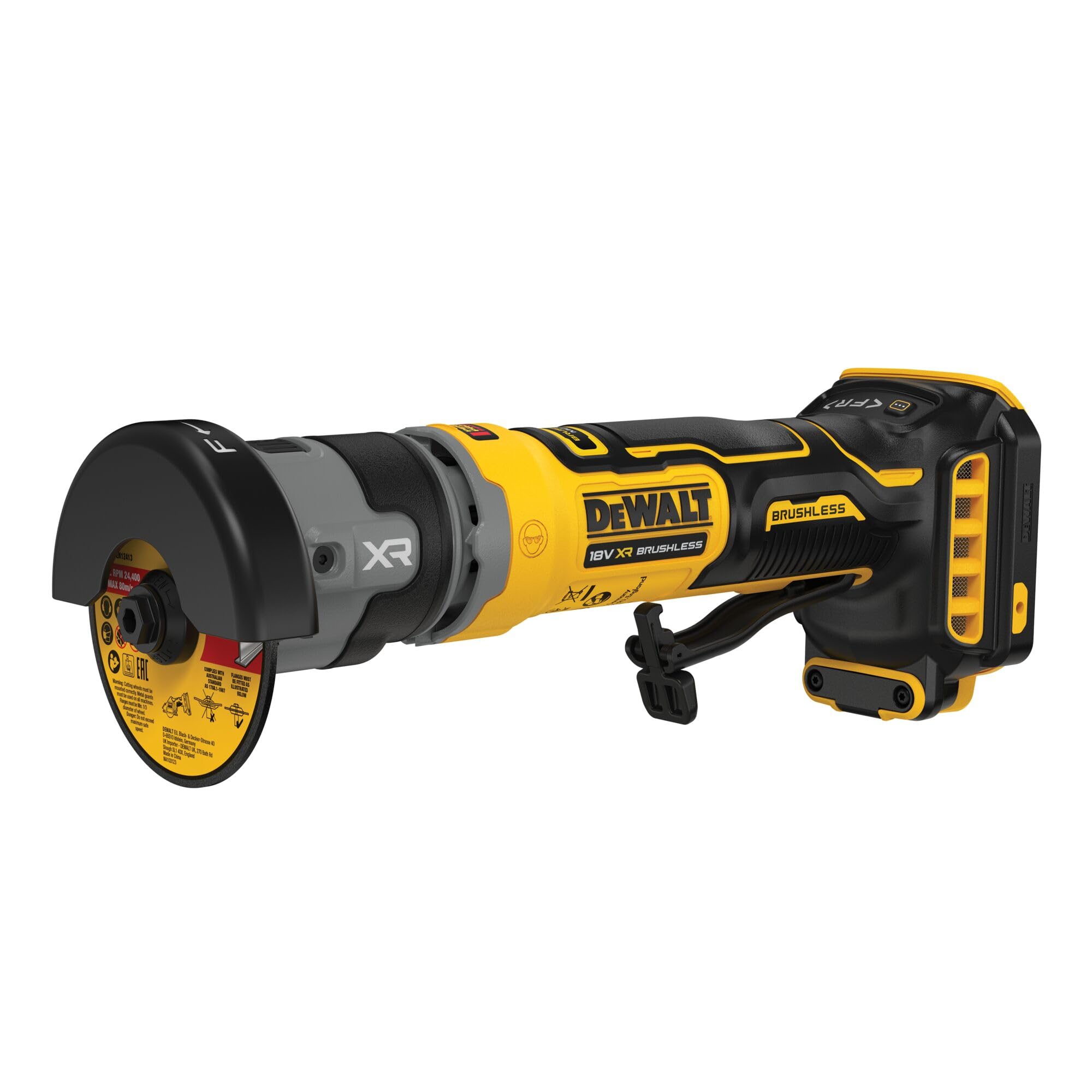 DEWALT DCG430N 18V XR herramienta para cortar perfiles en obra