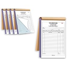 Custom Carbonless Invoice Book Personalized, 2-Part NCR Forms, Work Sales Receipt & Work Order with Writing Shield Company Name 2 Books 100 Sets 2-Part [White/Blue], 11.8x8.3INCH