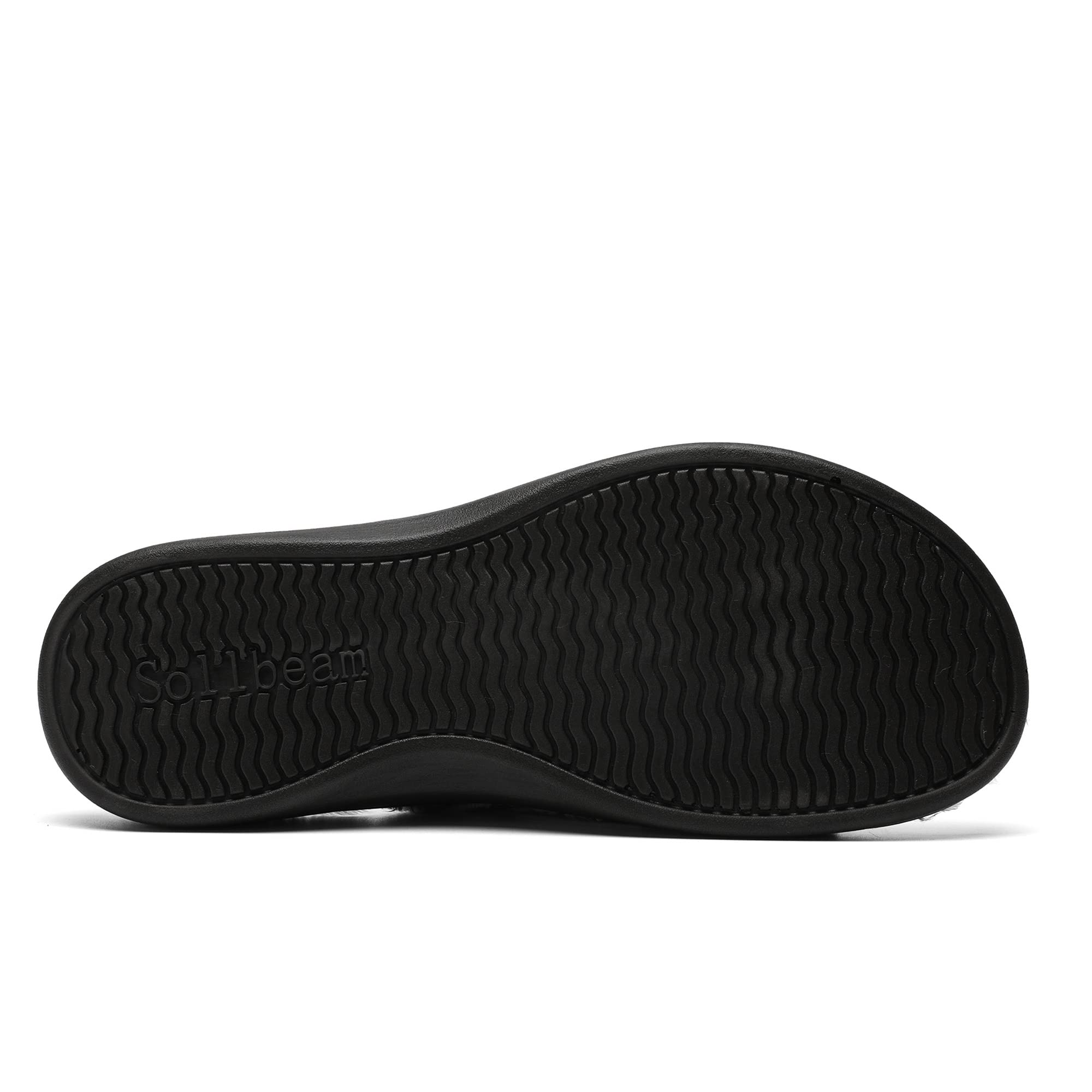 SOLLBEAM Fuzzy Hausschuhe mit Fußgewölbeunterstützung, orthopädische Fersenschalen, Sandalen für Damen