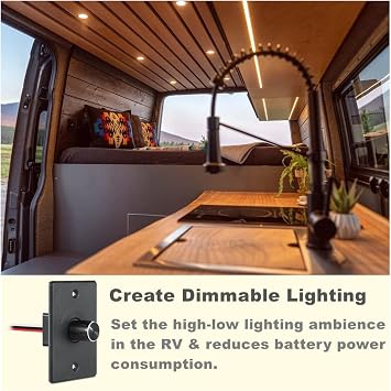 acegoo 12V Dimmer Switch and RV ceiling light (4 Pack warm white) Bundle