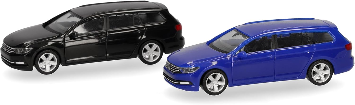 Herpa — набор для сборки модели MiniKit VW Passat Variant, черный и ультрамариновый синий (2 шт.), миниатюра в масштабе 1:87, коллекционная модель, набор для сборки, пластик