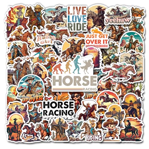50-Piece Horse Riding Waterproof Sticker Pack