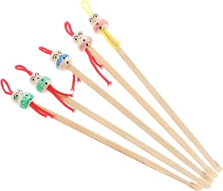 5pcs Bamboo Ear Cleaners with Cartoon Doll Head Use Tool for Safe Ear Wax Removal Skid-Resistant Design for Family Use Attractive and Practical