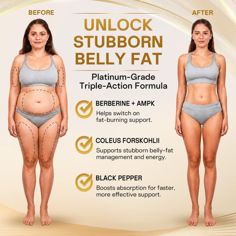 Thermogenic Fat Burner Capsules for Stubborn Waistline Fat & Belly Fat, Thermogenic Metabolism Support, AMPK Support & Weight Loss Support, 60 Capsules — 사진 4