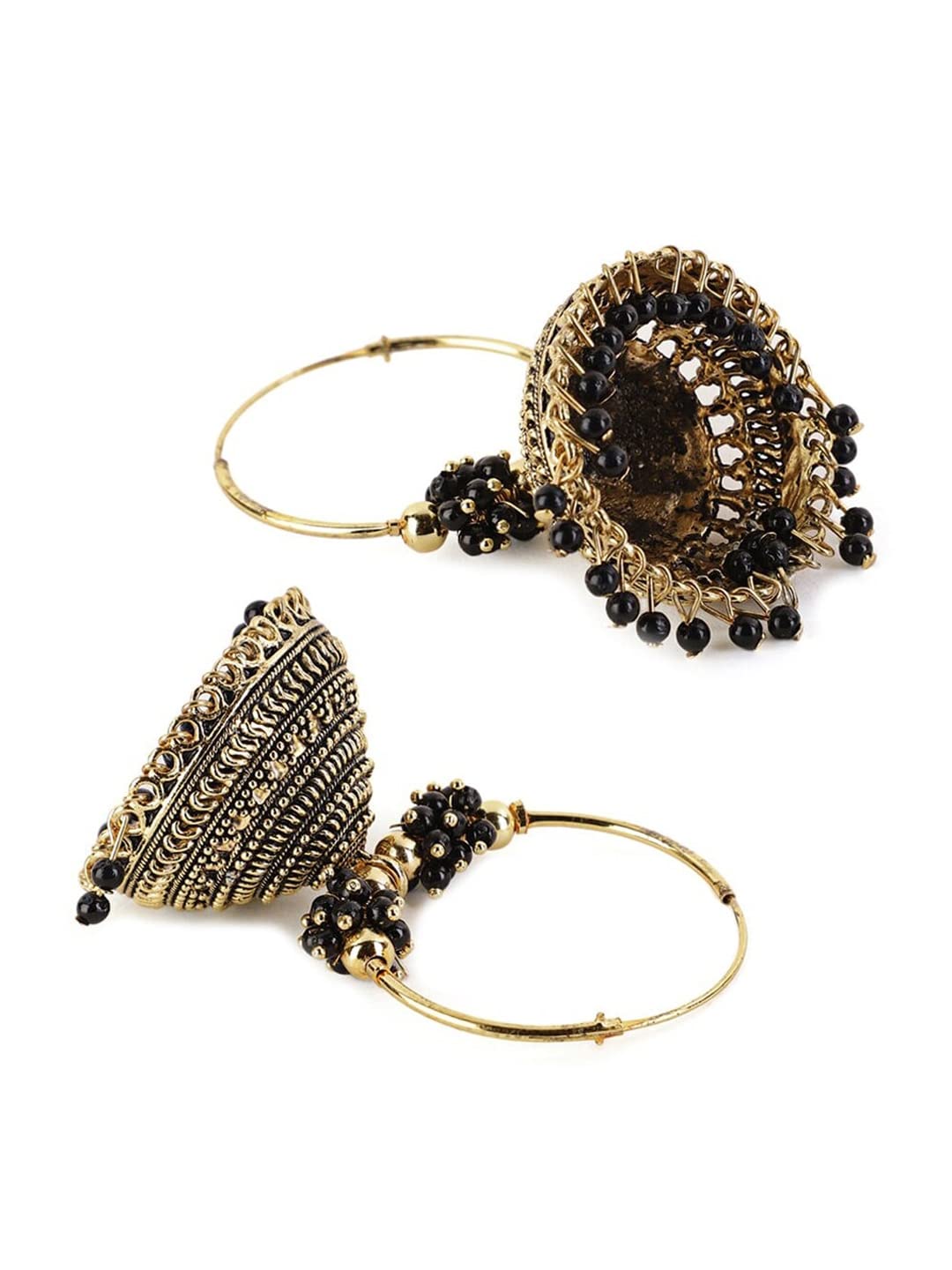 Gold-Plated Circular Jhumkas Earrings
