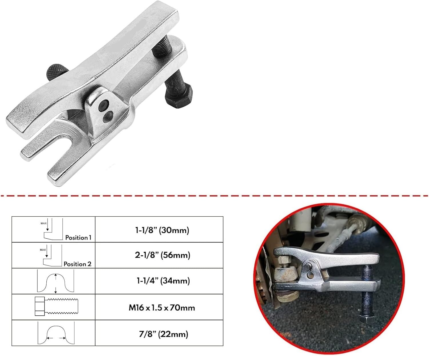 Ball-Ended Screwdriver Ball Joint Separator Tool Set for Front End Service, Tie Rod and Pitman